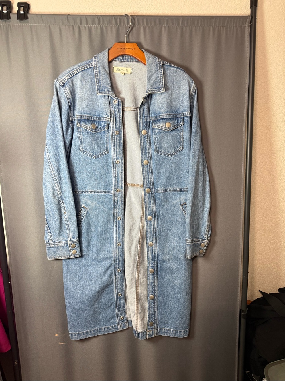 Madewell Light Wash Longline Denim Jacket